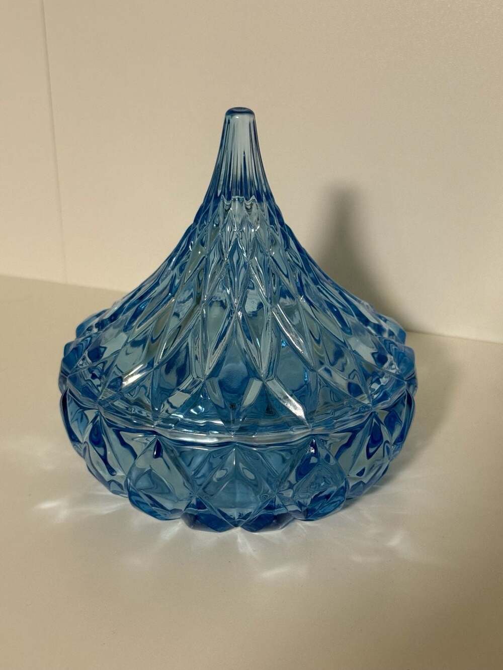 Godinger Blue Glass Hershey Kiss Candy Dish